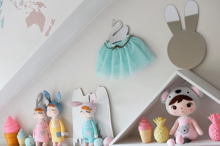 Simple Bunny mirror, Children's room mirror 