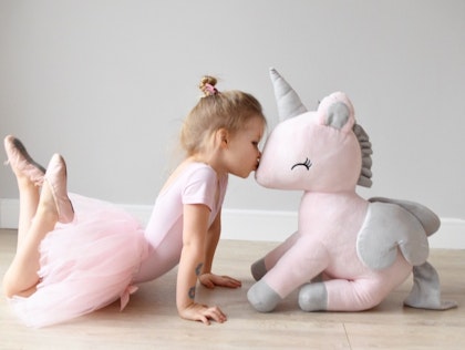 Cuddly toy, pink unicorn XL