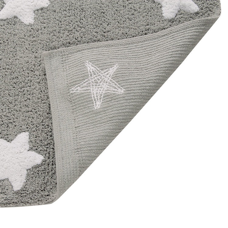 Lorena Canals carpet for children's room 120 x 160, grey stars 