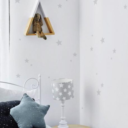 Wall stickers grey stars 39 pcs