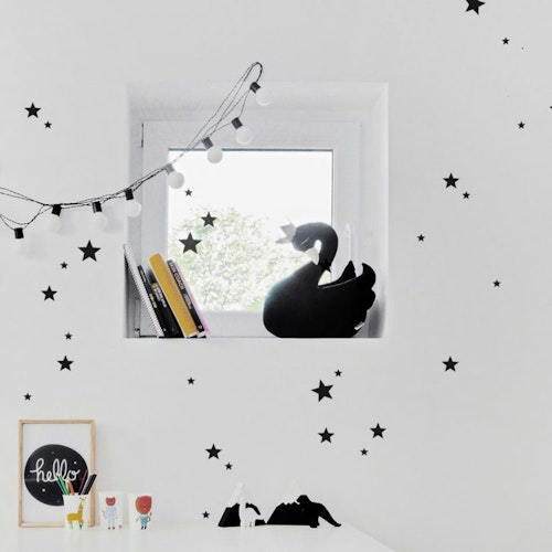 Wall stickers black stars 39 pcs