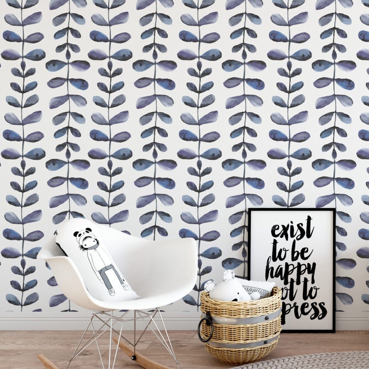 Wallpaper Scandinavian Leaves - Babylove.se