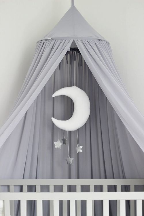 Grey bed canopy for children's room with Led-lights, Cotton & Sweets Grey bed canopy for children's room with Led-lights, Cotton & Sweets
