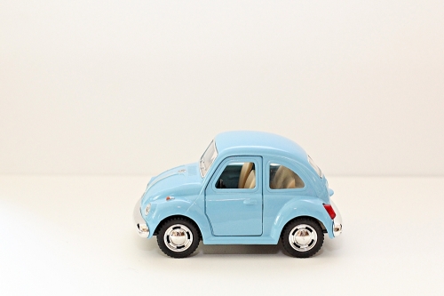 Toy car large Volkswagen pastel beetle blue 