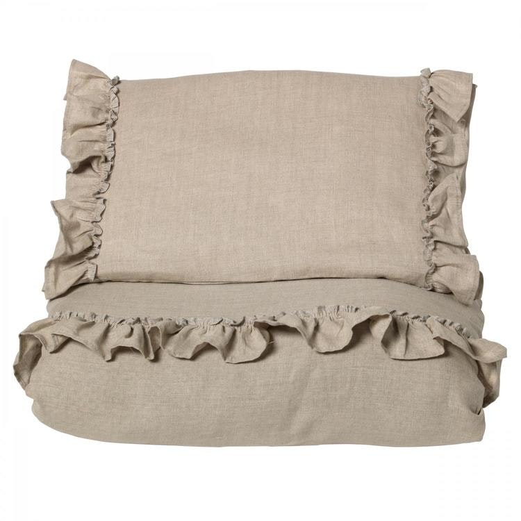 Ng Baby duvet cover in linen with Flounce, natural 