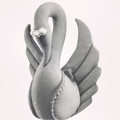 Light grey swan of linen, wall decoration