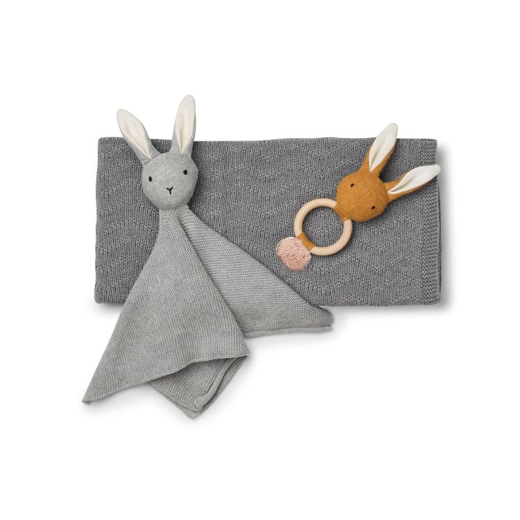 Liewood, baby grey gift box (felt, toy, blanket) 