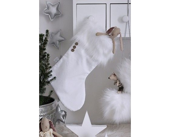 Cotton & Sweets, white Christmas stocking 