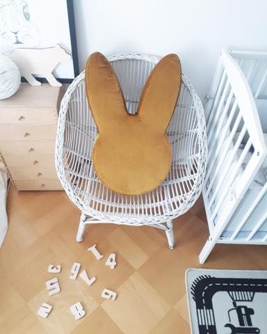 Mustard Yellow Rabbit seat pouf  for children's room, Babam 