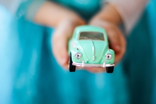 Toy car large Volkswagen pastel classic mint 