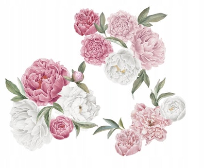 Peonies wall stickers, wall decoration XL