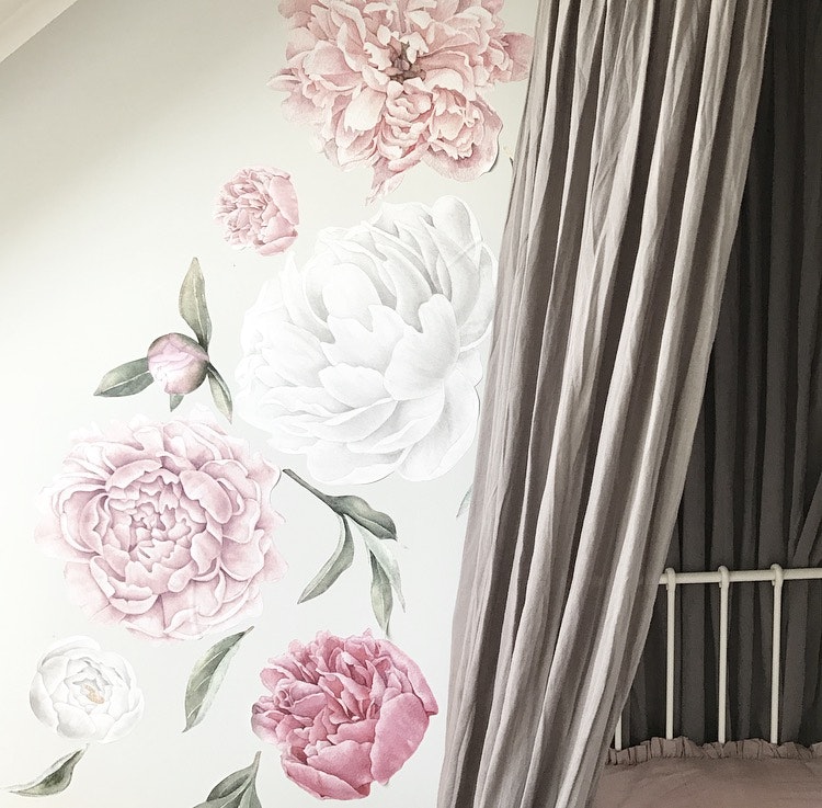 Peonies wall stickers, wall decoration XL 