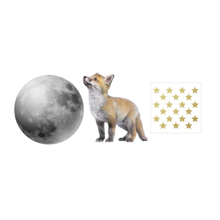 Dekornik, wall stickers Fox with moon and stars 