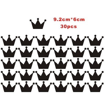 Silver princess crowns wall stickers