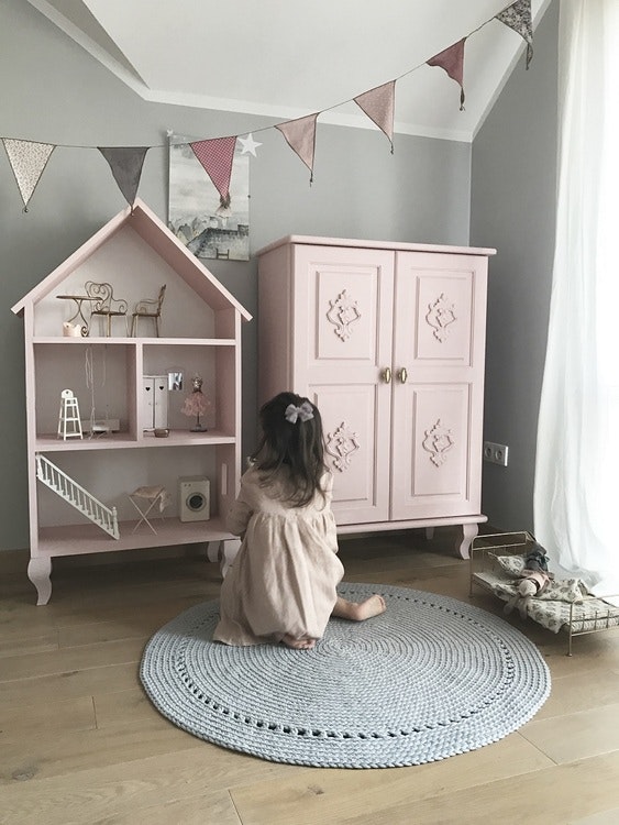 Lily, large pink wooden dollhouse 