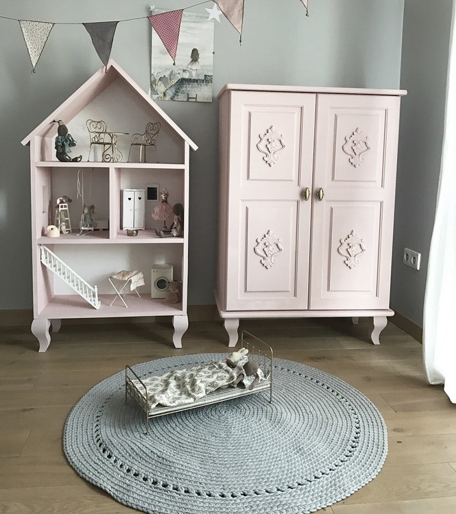 Lily, large pink wooden dollhouse 