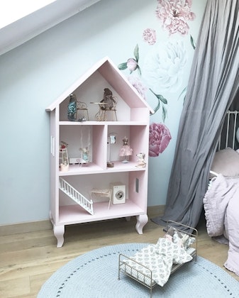 Lily, large pink wooden dollhouse