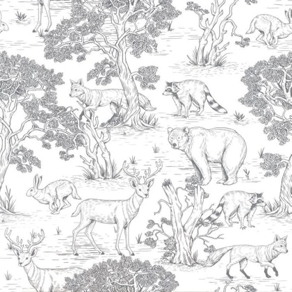 Wallpaper white animals, Dekornik