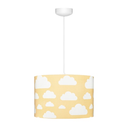 Mustard yellow ceiling lamp for the kids room , clouds