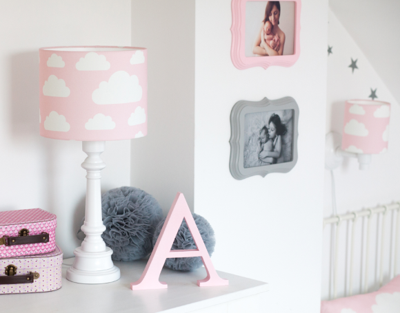 Lamps&Company, Table lamp for the children's room, pink clouds 