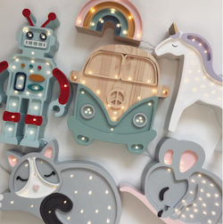 Little Lights, Children's room night light, Blue bus