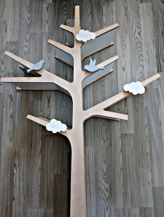 Bokhylla till barnrummet i form av ett vackert träd - Babylove.se