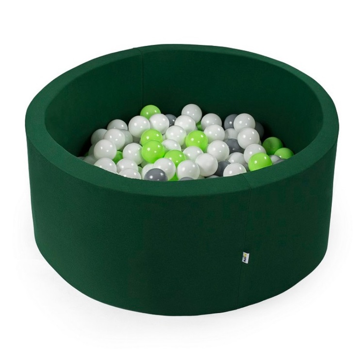 Dark green ball pit with 200 plastic balls - Misioo 