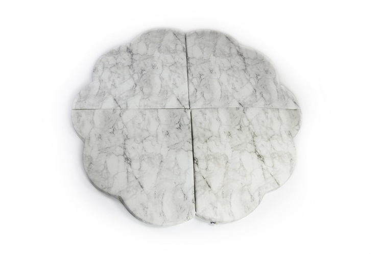Misioo, Stor och flexibel lekmatta , ljusgrå marmor blomma 