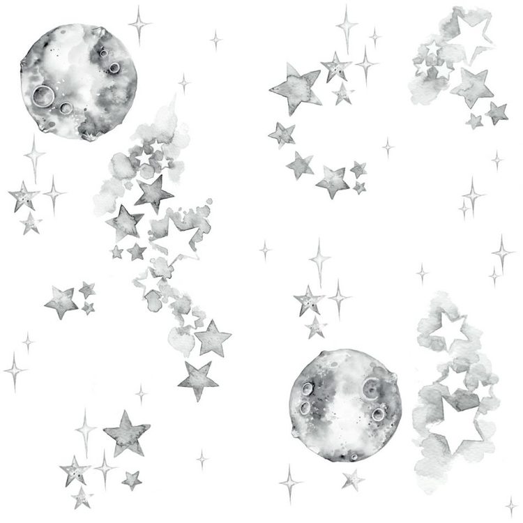 Wallpaper with space motif, white universe 
