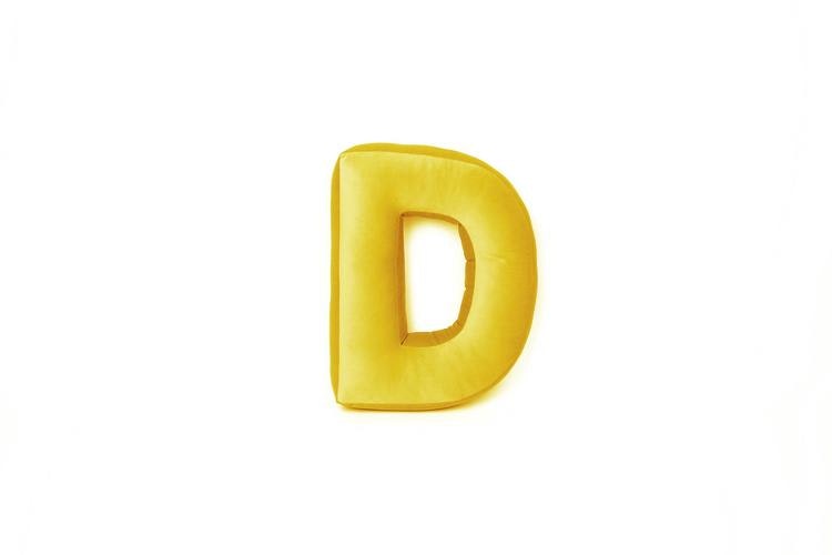 Velvet alphabet pillow - Letter D 