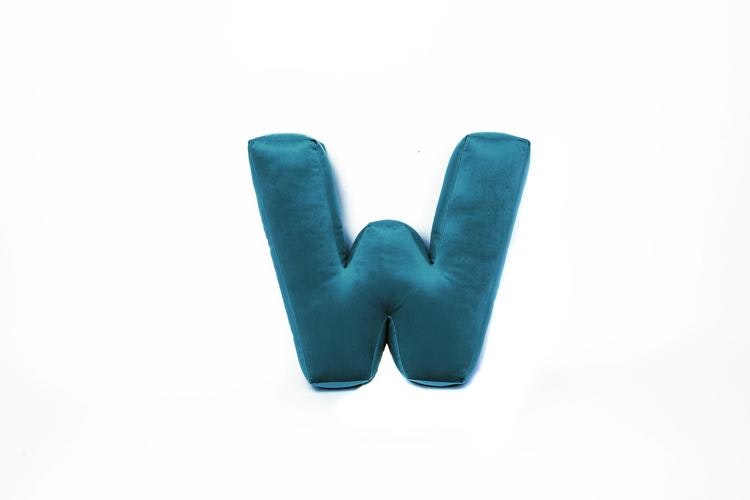 Velvet alphabet pillow - Letter W 