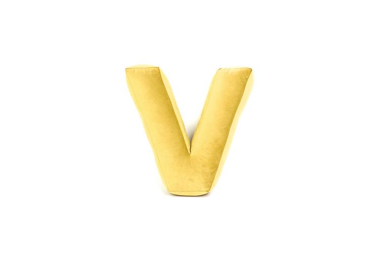 Velvet alphabet pillow - Letter V 
