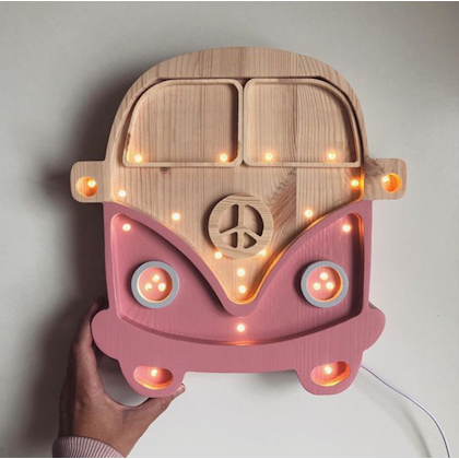 Little Lights, Night lamp for children's room, Pink bus