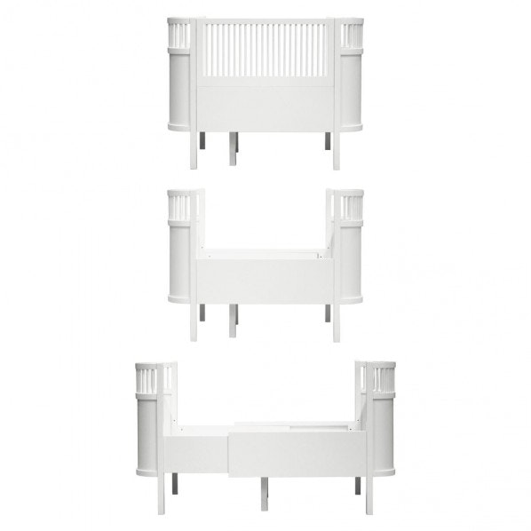 Sebra children's bed cot & Junior Bed Kili, White Sebra children's bed cot & Junior Bed Kili, White