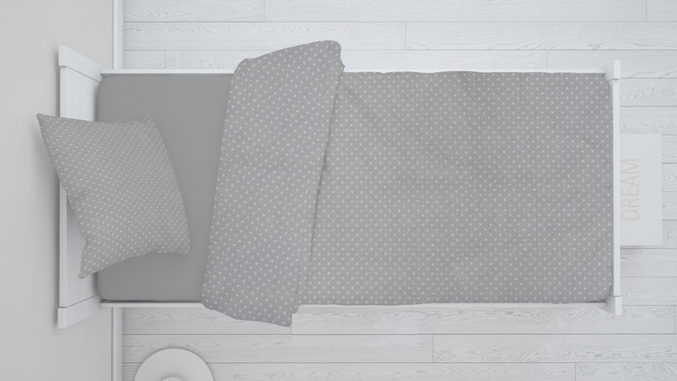 Babylove, Dark grey duvet cover set 90x160 for junior bed/children's bed 