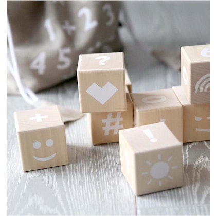 Wooden blocks with numbers - white, Ooh noo