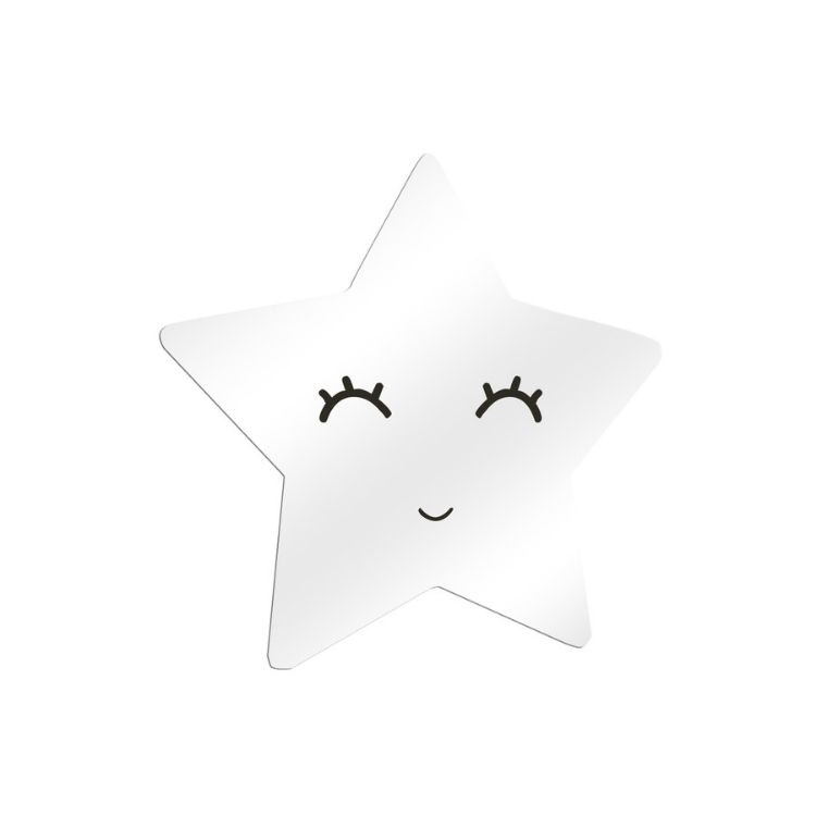 Mirror silver star with eyelashes 