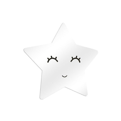 Mirror silver star with eyelashes