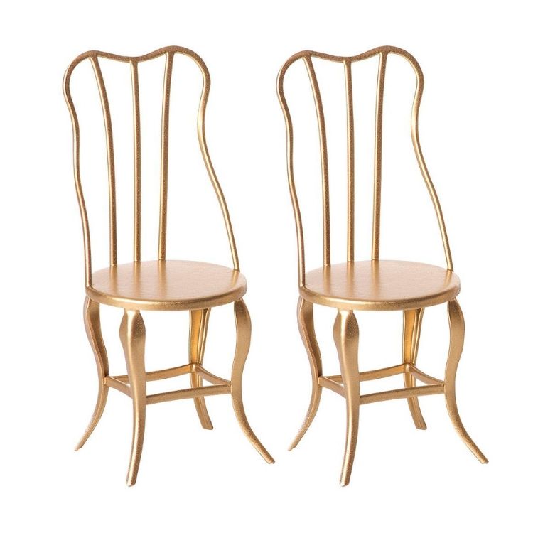 Maileg, 2-pack vintage chair Micro-Gold 
