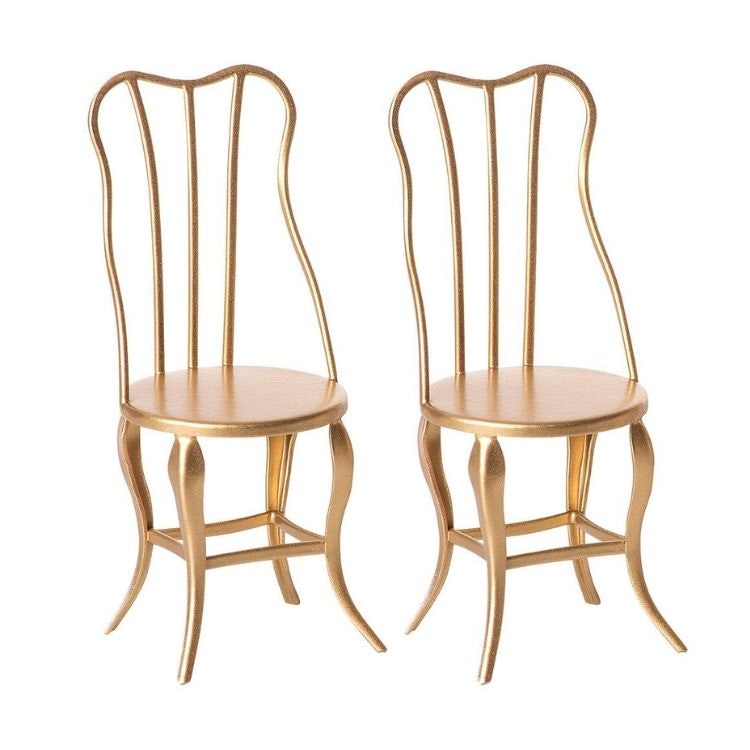 Maileg, 2-pack vintage chair Micro-Gold 