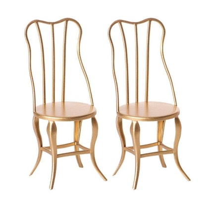 Maileg, 2-pack vintage chair Micro-Gold