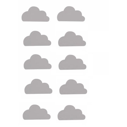Wall stickers grey clouds, set of 10 pieces