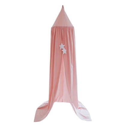 Babylove, Powder pink bed canopy with LED lights