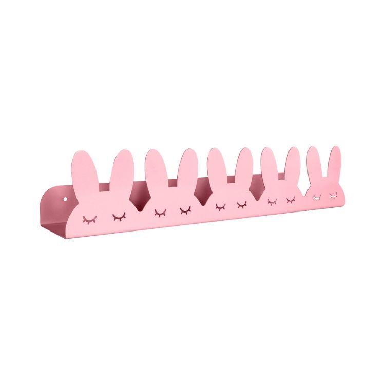 Hylla kaniner i metall till barnrummet, rosa 