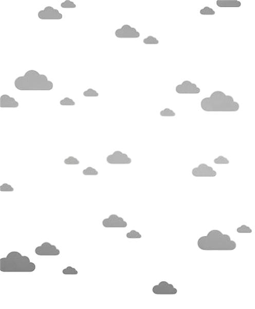 Wall stickers grey clouds, set of 56 pieces 