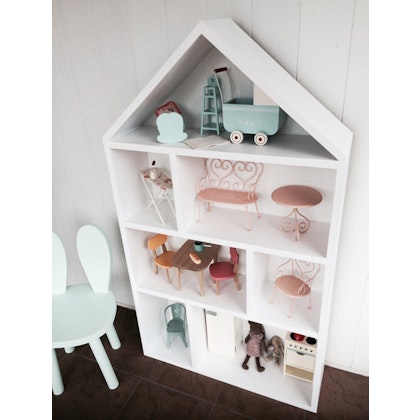 Large white XXL wooden handmade dollhouse , 120 cm