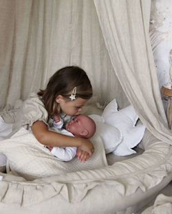 Cotton&Sweets natur/beige junior nest i 100% linne