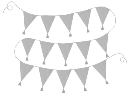 JaBaDaBaDo fabric garland with tassels, grey