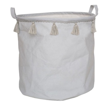 JaBaDaBaDo grey storage basket with tassels