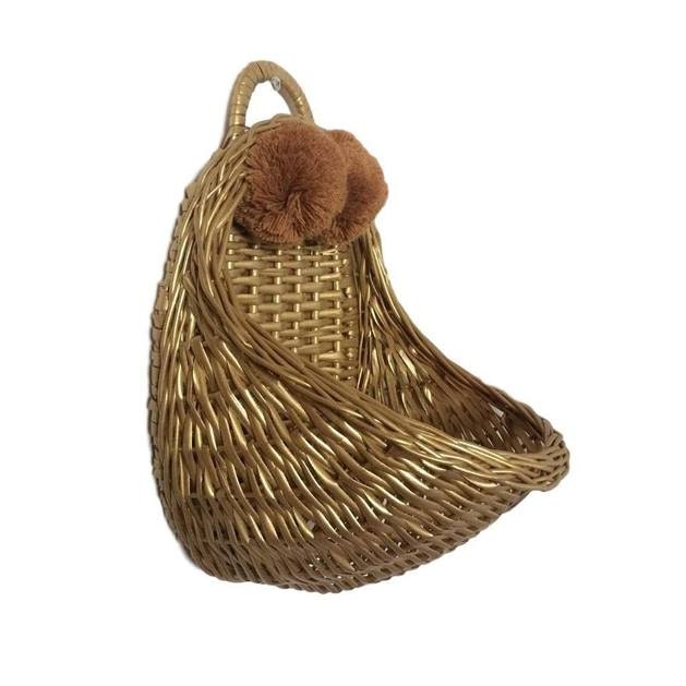Lilu, gold wall basket rattan MAALUM 